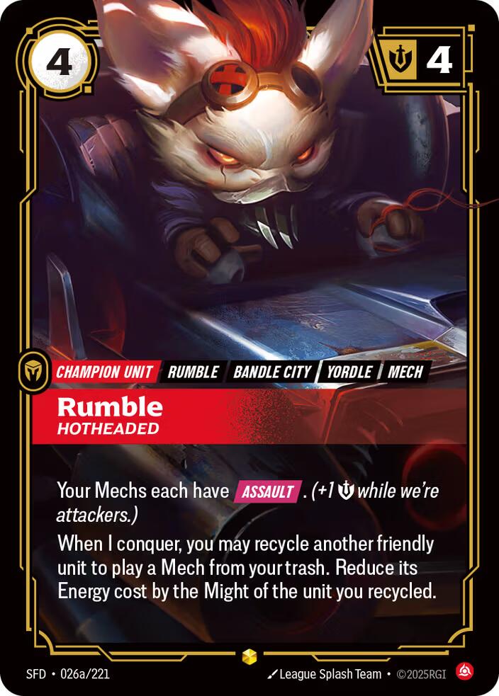 Riftbound: League of Legends Trading Card Game: Rumble - Hotheaded (Alternate Art) card image