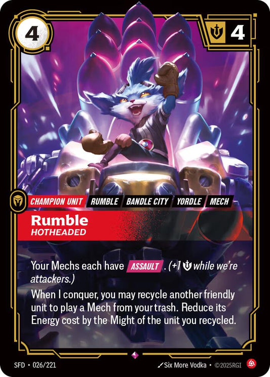 Riftbound: League of Legends Trading Card Game: Rumble - Hotheaded card image