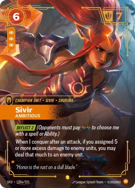 Riftbound: League of Legends Trading Card Game: Sivir - Ambitious (Alternate Art) card image