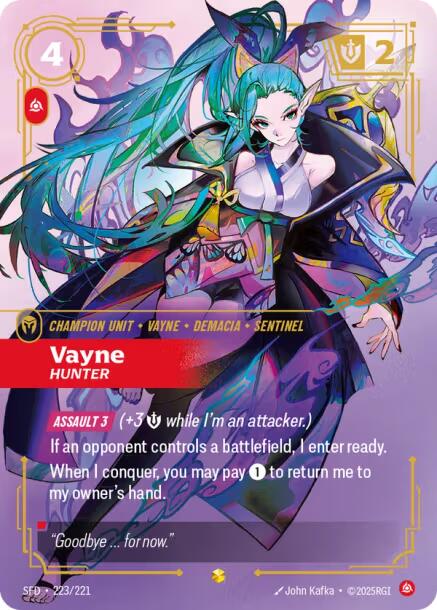Riftbound: League of Legends Trading Card Game: Vayne - Hunter (Overnumbered) card image