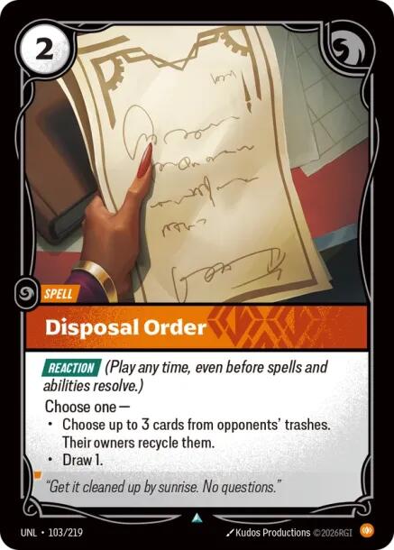 Riftbound: League of Legends Trading Card Game: Disposal Order card image