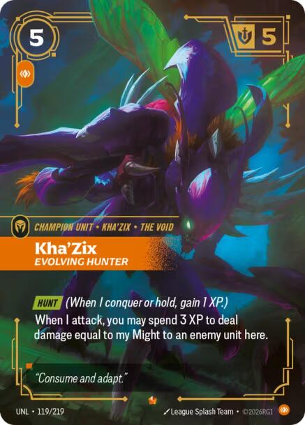 Riftbound: League of Legends Trading Card Game: Kha'Zix - Evolving Hunter card image