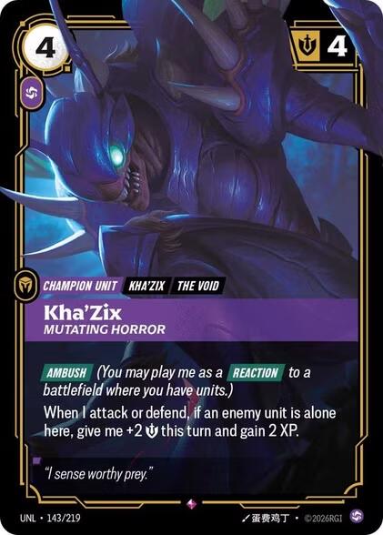 Riftbound: League of Legends Trading Card Game: Kha'Zix - Mutating Horror card image