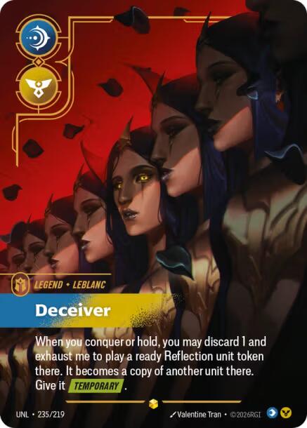 Riftbound: League of Legends Trading Card Game: LeBlanc - Deceiver (Overnumbered) card image