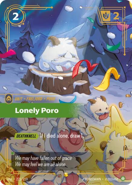 Riftbound: League of Legends Trading Card Game: Lonely Poro (Overnumbered) card image
