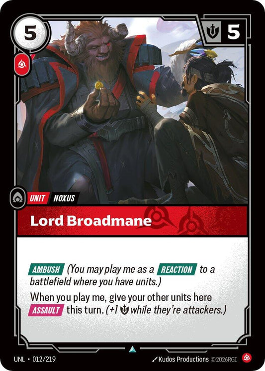 Riftbound: League of Legends Trading Card Game: Lord Broadmane card image