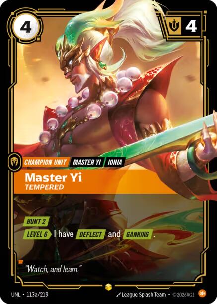Riftbound: League of Legends Trading Card Game: Master Yi - Tempered (Alternate Art) card image