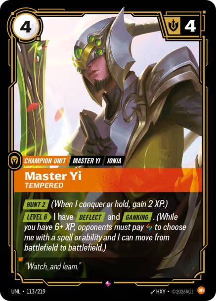 Riftbound: League of Legends Trading Card Game: Master Yi - Tempered card image