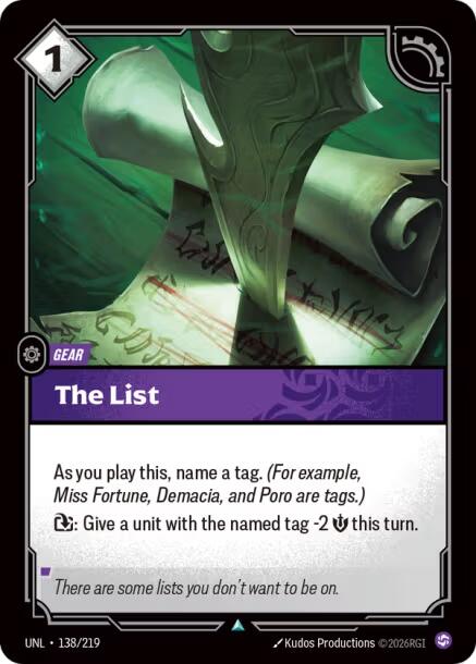 Riftbound: League of Legends Trading Card Game: The List card image