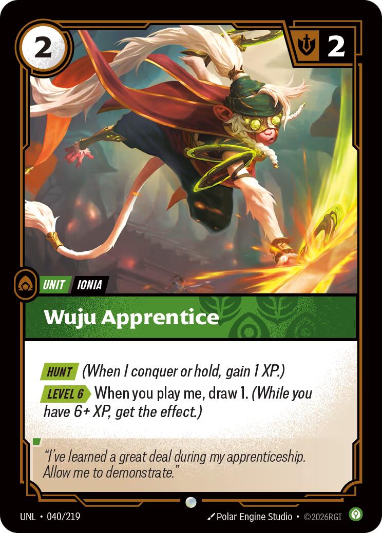 Riftbound: League of Legends Trading Card Game: Wuju Apprentice card image