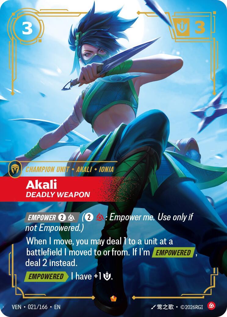 Riftbound: League of Legends Trading Card Game: Akali - Deadly Weapon card image