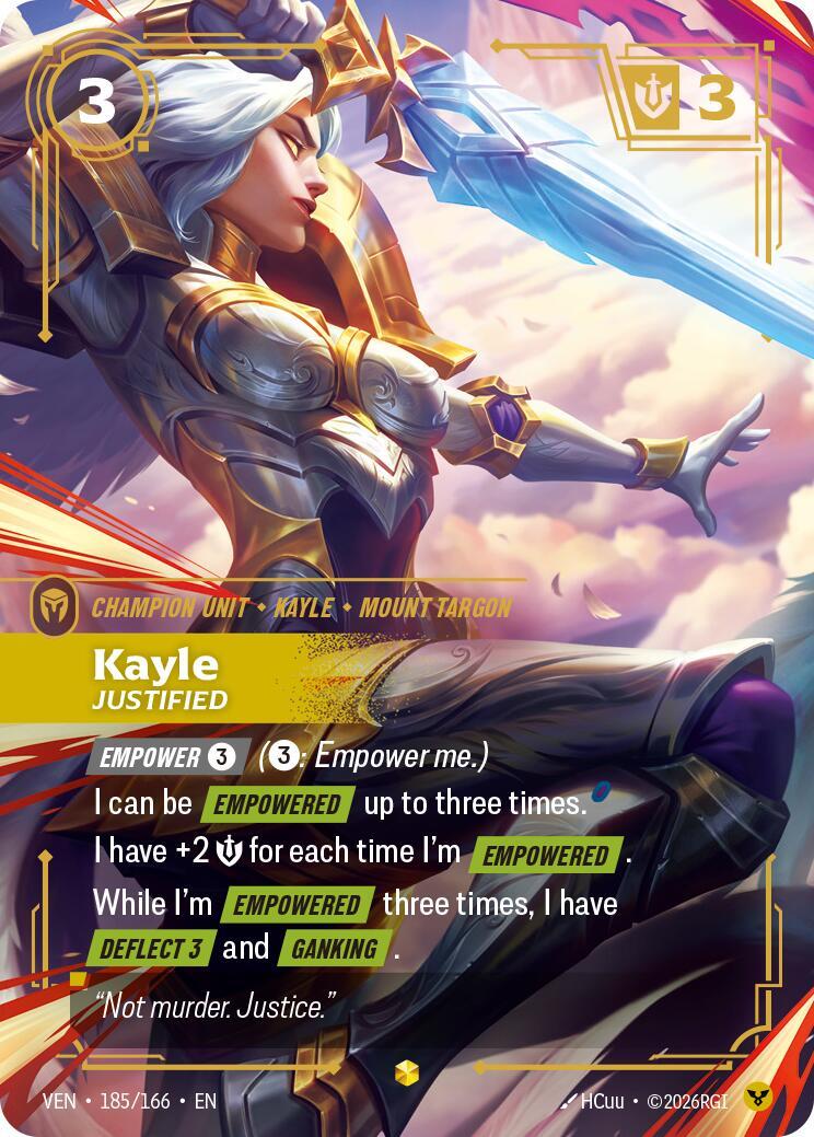 Riftbound: League of Legends Trading Card Game: Kayle - Justified (Overnumbered) card image