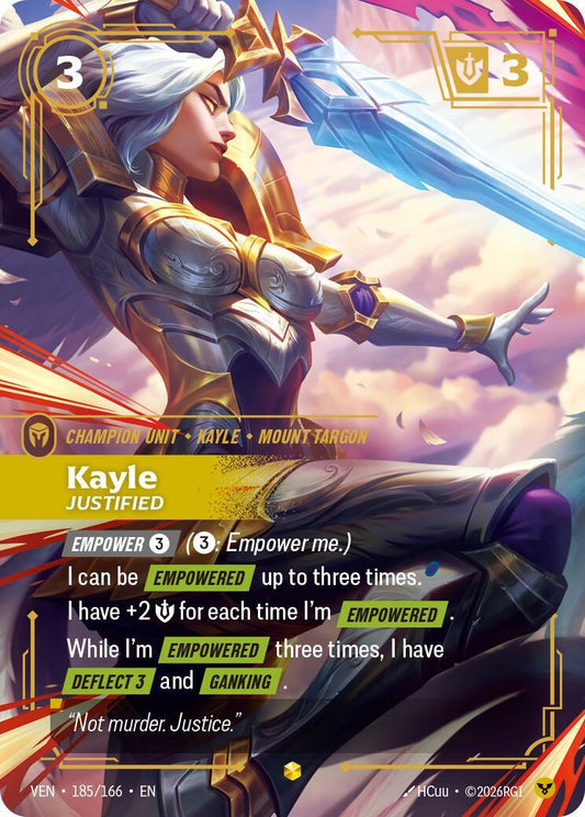 Riftbound: League of Legends Trading Card Game: Kayle - Justified (Overnumbered) card image