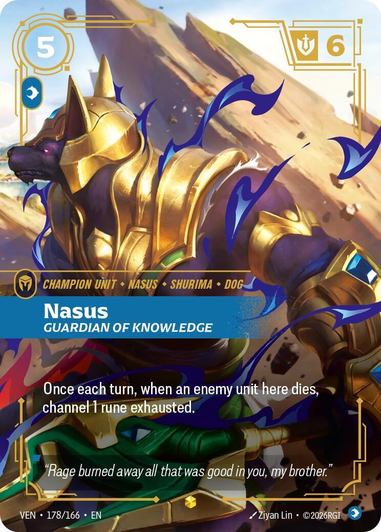 Riftbound: League of Legends Trading Card Game: Nasus - Guardian of Knowledge (Overnumbered) card image