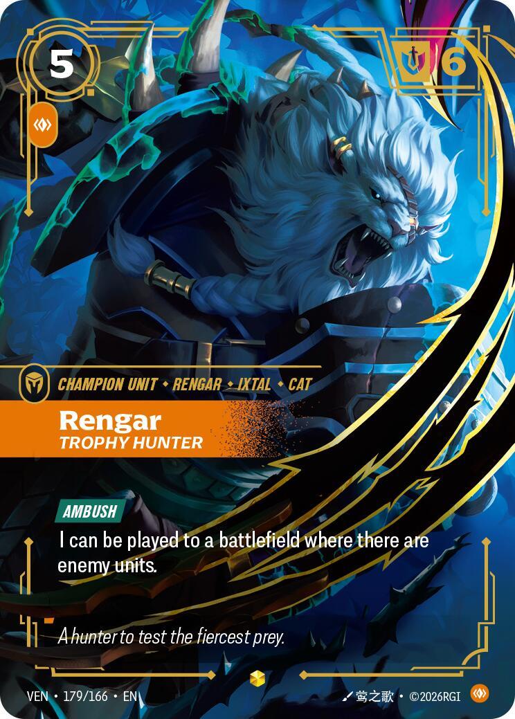 Riftbound: League of Legends Trading Card Game: Rengar - Trophy Hunter (Overnumbered) card image