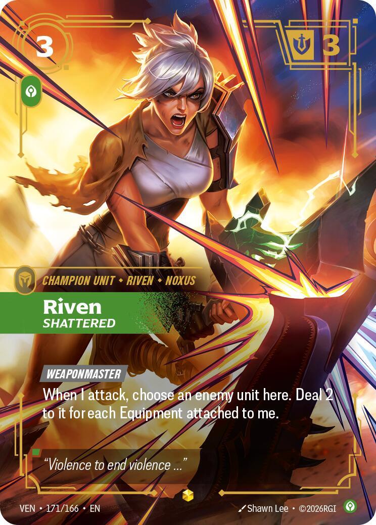 Riftbound: League of Legends Trading Card Game: Riven - Shattered (Overnumbered) card image
