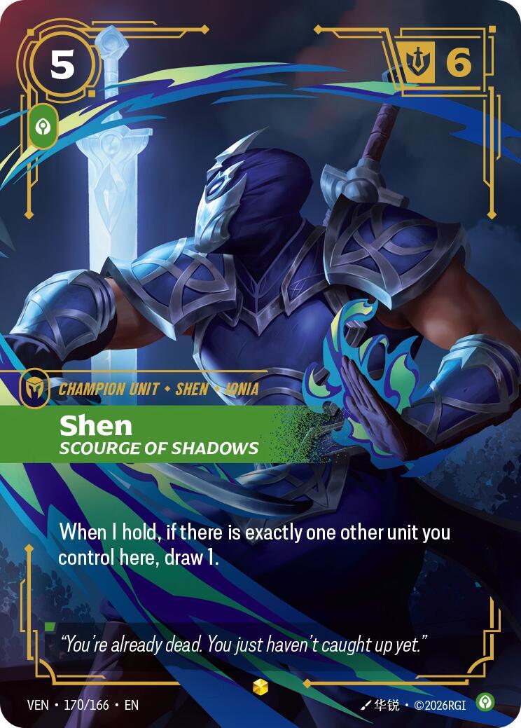 Riftbound: League of Legends Trading Card Game: Shen - Scourge of Shadows (Overnumbered) card image