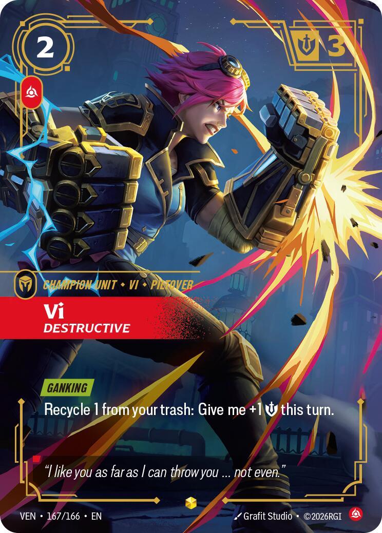 Riftbound: League of Legends Trading Card Game: Vi - Destructive (Overnumbered) card image