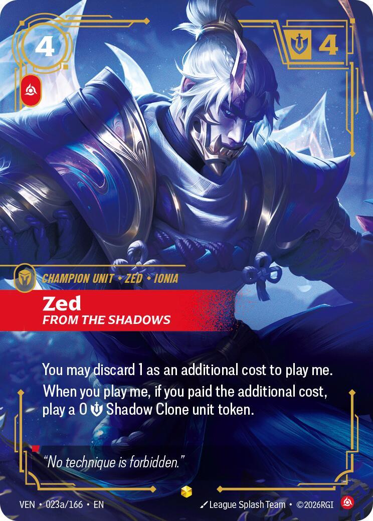 Riftbound: League of Legends Trading Card Game: Zed - From the Shadows (Alternate Art) card image