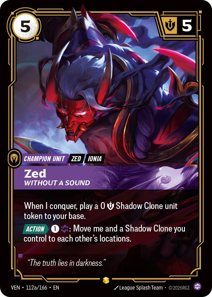 Riftbound: League of Legends Trading Card Game: Zed - Without a Sound (Alternate Art) card image