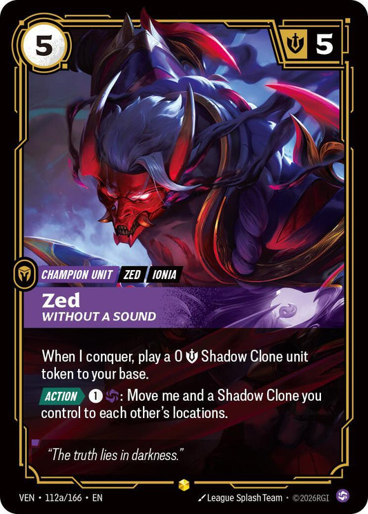 Riftbound: League of Legends Trading Card Game: Zed - Without a Sound (Alternate Art) card image
