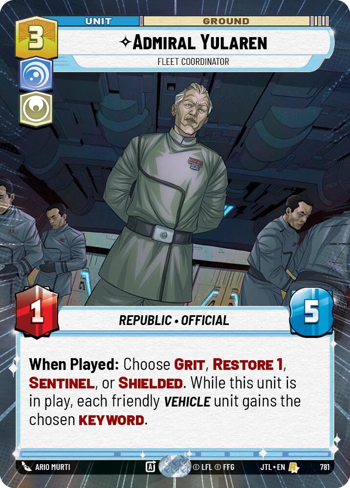 Star Wars: Unlimited: Admiral Yularen - Fleet Coordinator (Hyperspace Foil) card image