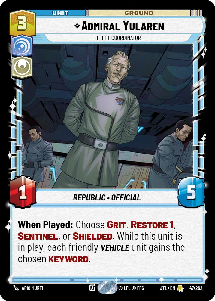 Star Wars: Unlimited: Admiral Yularen - Fleet Coordinator card image
