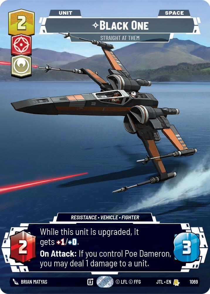 Star Wars: Unlimited: Black One - Straight At Them (Prestige Foil) card image