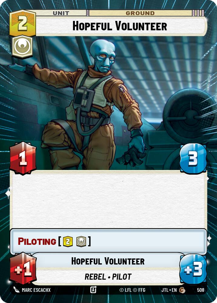 Star Wars: Unlimited: Hopeful Volunteer (Hyperspace) card image