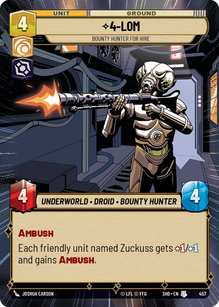 Star Wars: Unlimited: 4-LOM - Bounty Hunter for Hire (Hyperspace) card image