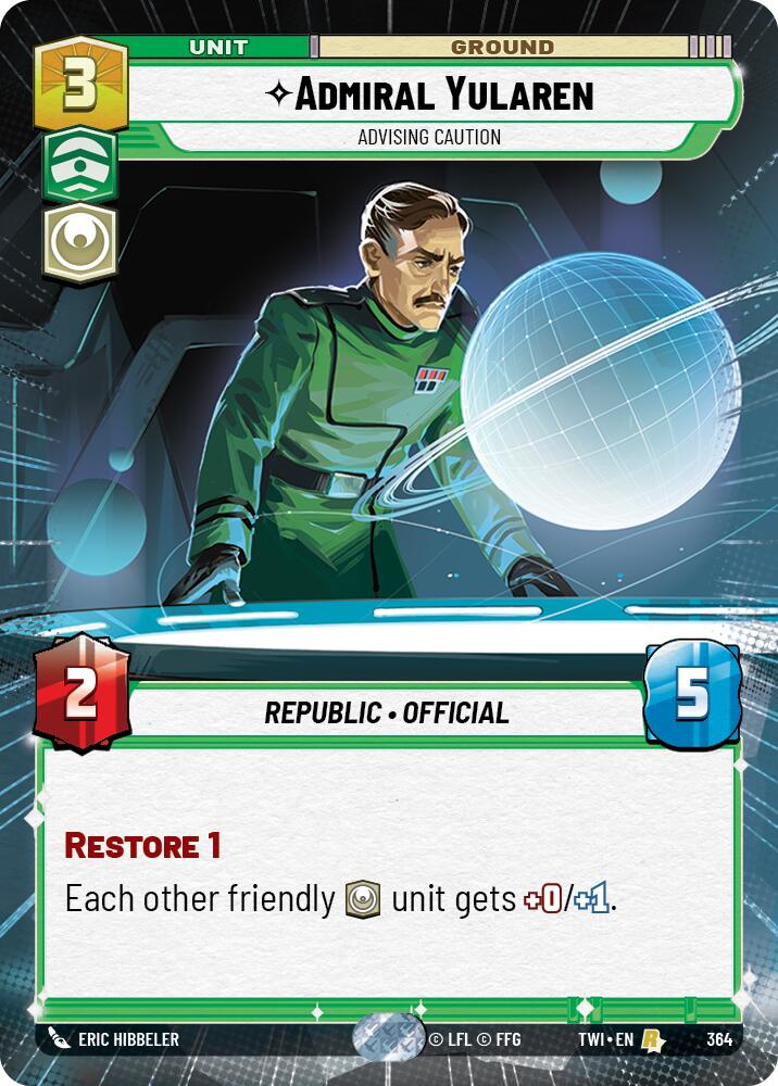 Star Wars: Unlimited: Admiral Yularen - Advising Caution (Hyperspace) card image
