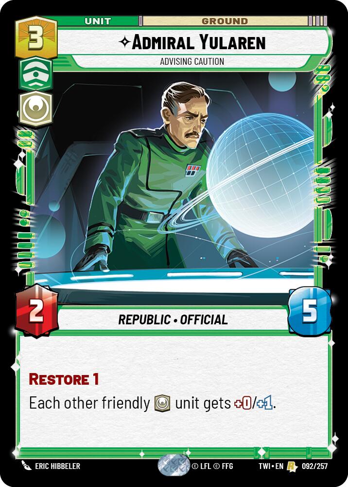 Star Wars: Unlimited: Admiral Yularen - Advising Caution card image