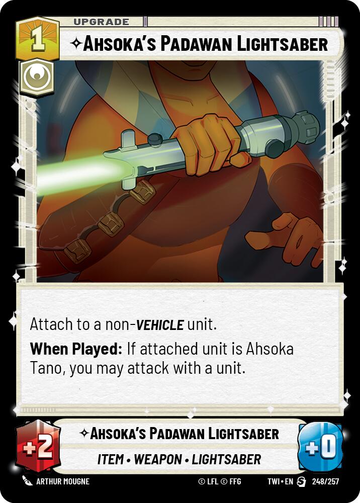 Star Wars: Unlimited: Ahsoka's Padawan Lightsaber card image