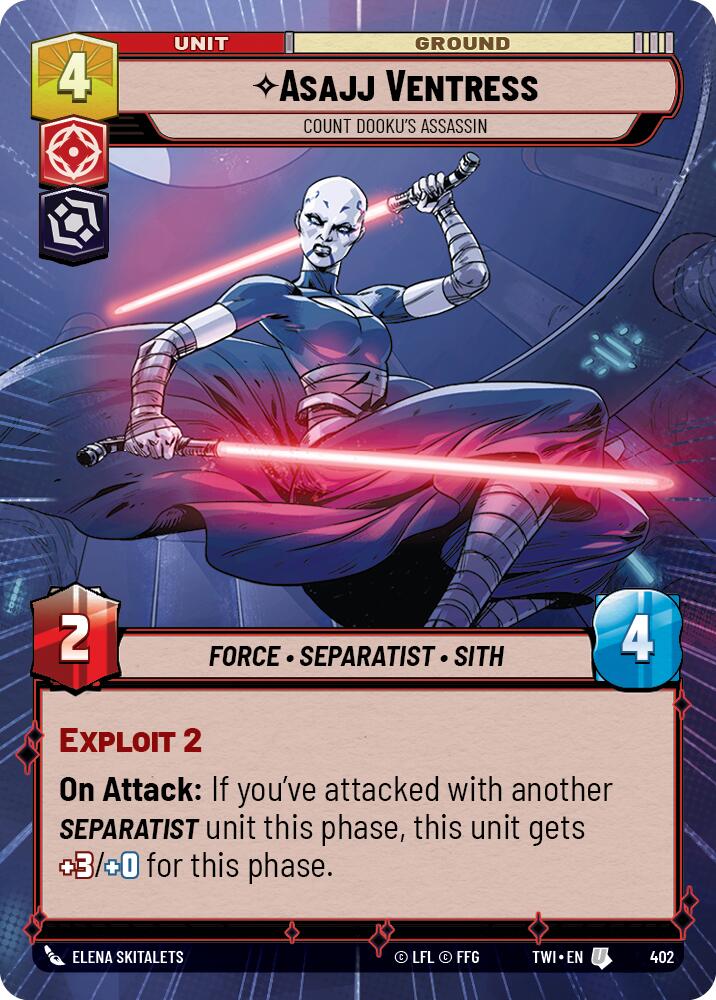 Star Wars: Unlimited: Asajj Ventress - Count Dooku's Assassin (Hyperspace) card image