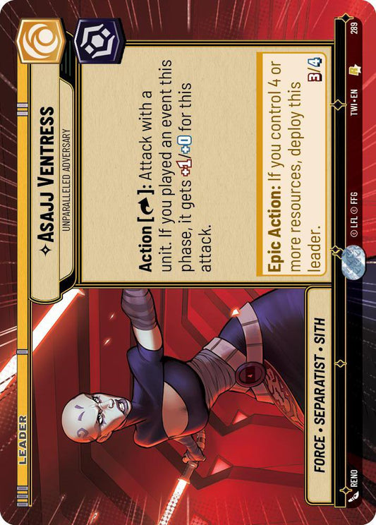 Star Wars: Unlimited: Asajj Ventress - Unparalleled Adversary (Hyperspace) card image