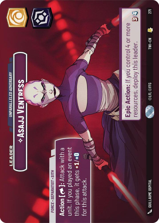 Star Wars: Unlimited: Asajj Ventress - Unparalleled Adversary (Showcase) card image
