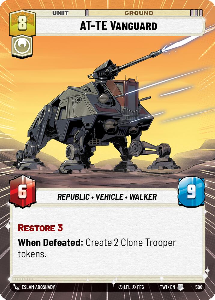 Star Wars: Unlimited: AT-TE Vanguard (Hyperspace) card image