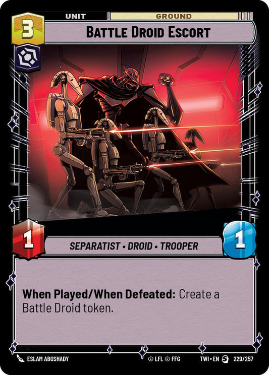 Star Wars: Unlimited: Battle Droid Escort card image