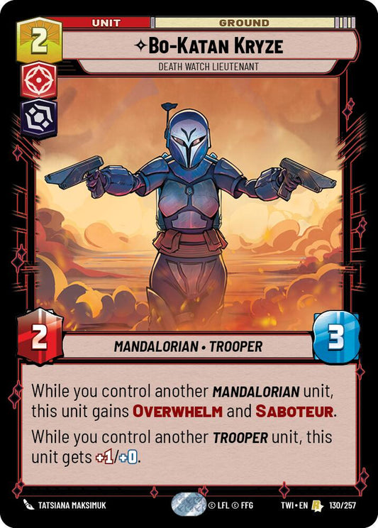 Star Wars: Unlimited: Bo-Katan Kryze - Death Watch Lieutenant card image