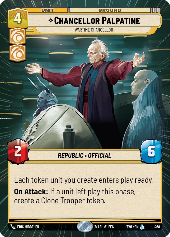 Star Wars: Unlimited: Chancellor Palpatine - Wartime Chancellor (Hyperspace) card image