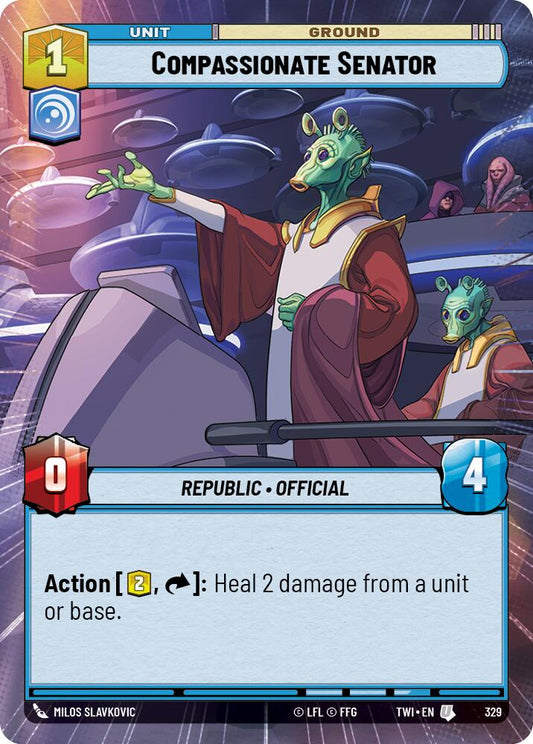 Star Wars: Unlimited: Compassionate Senator (Hyperspace) card image