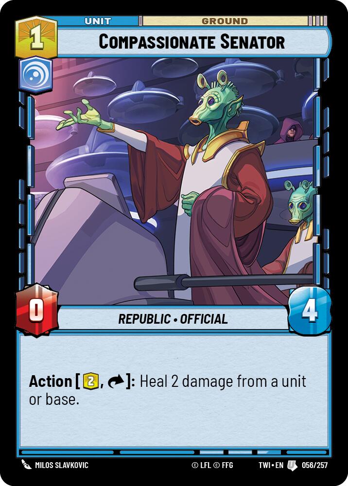 Star Wars: Unlimited: Compassionate Senator card image