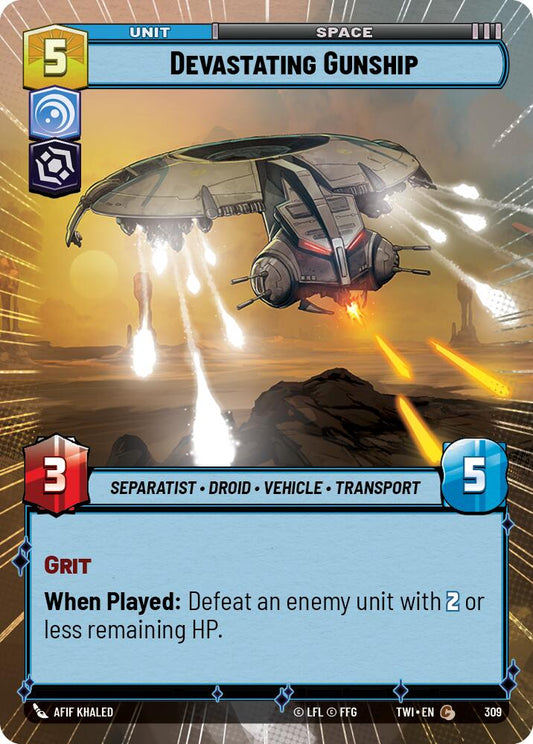 Star Wars: Unlimited: Devastating Gunship (Hyperspace) card image