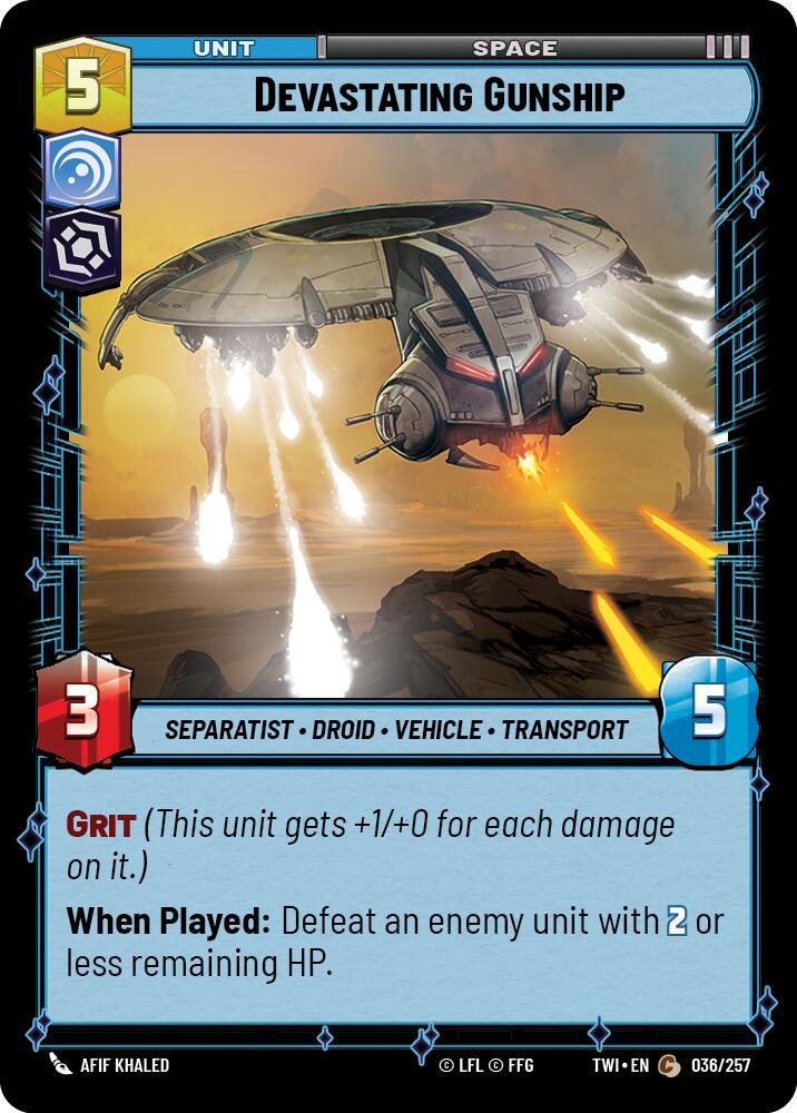 Star Wars: Unlimited: Devastating Gunship card image