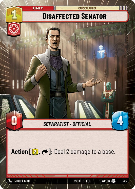 Star Wars: Unlimited: Disaffected Senator (Hyperspace) card image