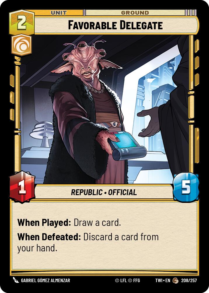 Star Wars: Unlimited: Favorable Delegate card image