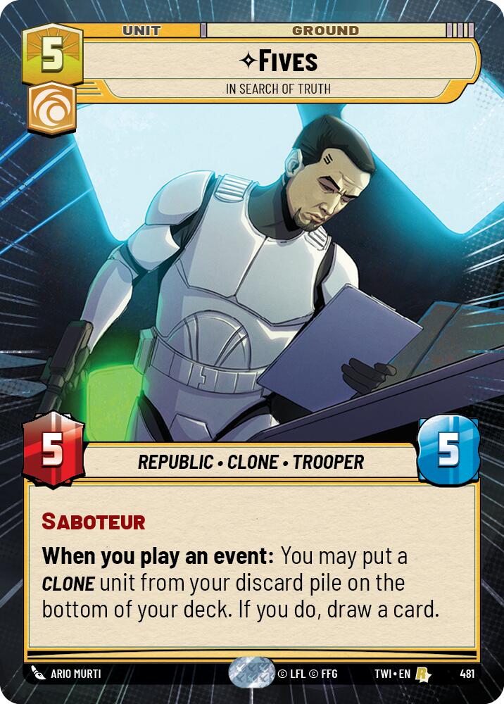 Star Wars: Unlimited: Fives - In Search of Truth (Hyperspace) card image