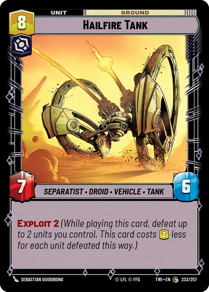 Star Wars: Unlimited: Hailfire Tank card image
