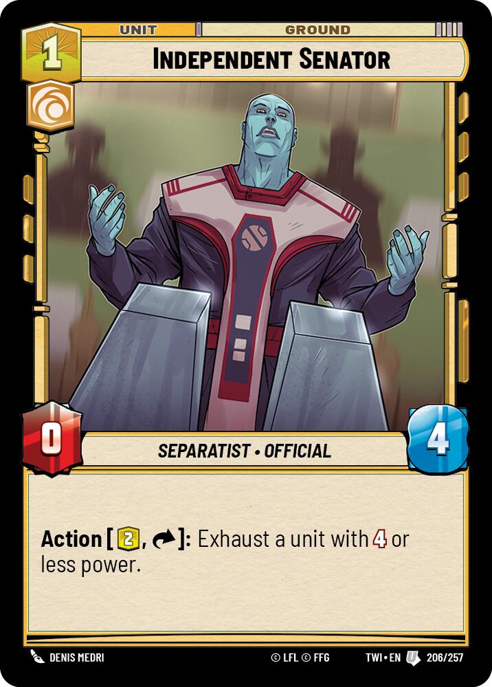 Star Wars: Unlimited: Independent Senator card image