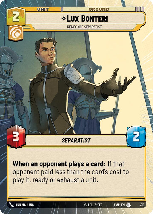 Star Wars: Unlimited: Lux Bonteri - Renegade Separatist (Hyperspace) card image